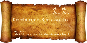 Kronberger Konstantin névjegykártya